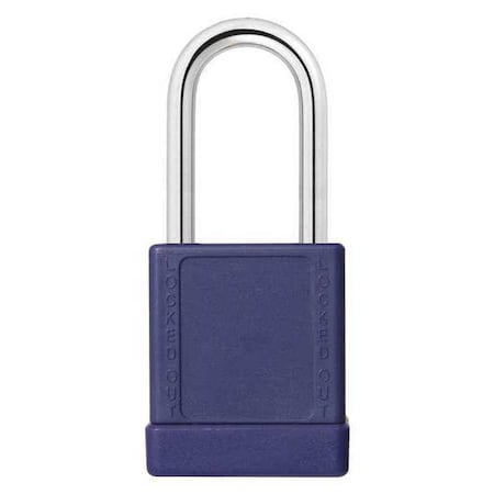 Lockout Padlock, Keyed Alike, Aluminum, Purple, 1 1/2 in Shackle Height, 1 9/16 in Body Width, 6 PK MPN:48JT18