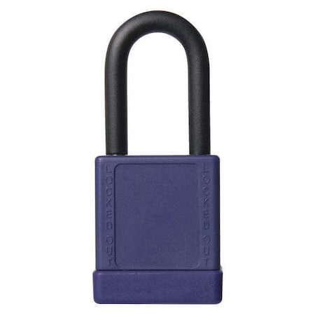 Lockout Padlock, Keyed Alike, Aluminum, Purple, 1 1/2 in Shackle Height, 1 9/16 in Body Width, 6 PK MPN:48JT38