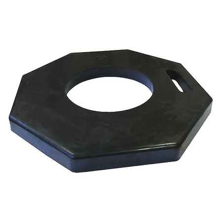 Traffic Cone Base, Rubber, 1 1/2 in Height, 17 1/2 in Length, 16.5 lb, Black MPN:49AC34