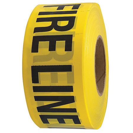 Barricade Tape, Fire Line Do Not Cross, 3 in Wide x 1000 ft Long, Polyethylene, 1.6 mil Thickness MPN:4ACD5