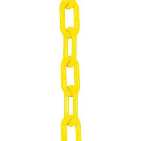 Plastic Chain, Yellow, Outdoor or Indoor, 2 in x 100 ft, Polyethylene, Gloss Finish MPN:50002-100
