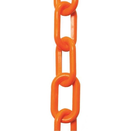 Plastic Chain, Safety Orange, 50 ft Length, Gloss MPN:50012-50