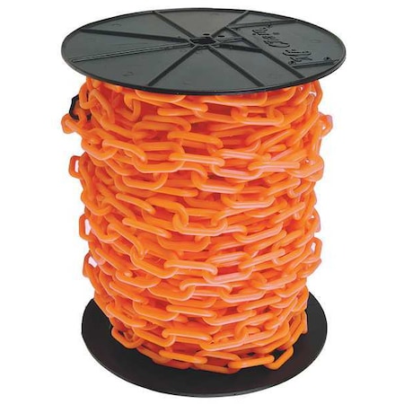 Plastic Chain, Safety Orange, 125 ft Length, Gloss MPN:50112