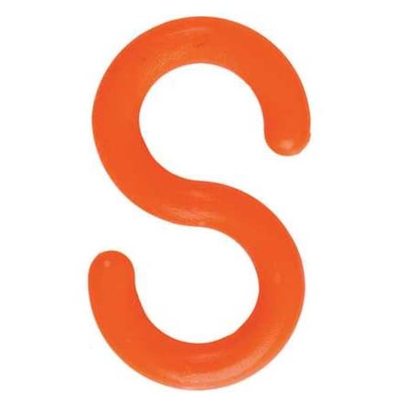 S-Hook for Plastic Chain Barrier, Orange, 2 3/10 in Length, Gloss MPN:50312-10