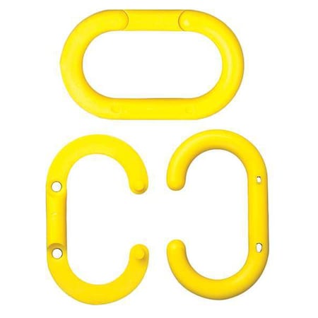Chain Link for Plastic Chain Barrier, Yellow, 2 1/50 in Length, Gloss MPN:50702-10