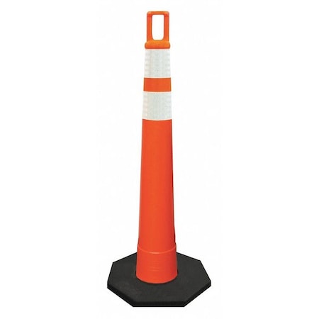 Traffic Cone, Meets MUTCD Requirements, 42 in Cone Height, Orange, Temporary, Grabber Top MPN:510-O-HIP-6W4W-2/650-RB-10