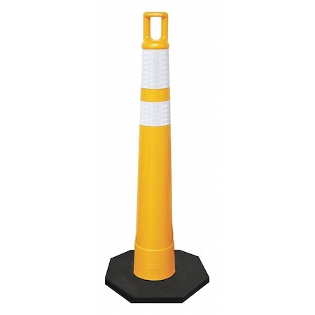 Traffic Cone, Polyethylene, High-Intensity Prismatic, 42 in Height, 13 lb, Yellow MPN:510-Y-HIP-6W4W-2/650-RB-10