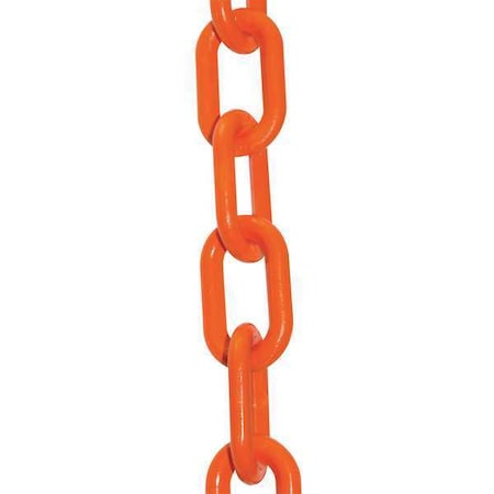 Plastic Chain, Safety Orange, 100 ft Length, Gloss MPN:51012-100