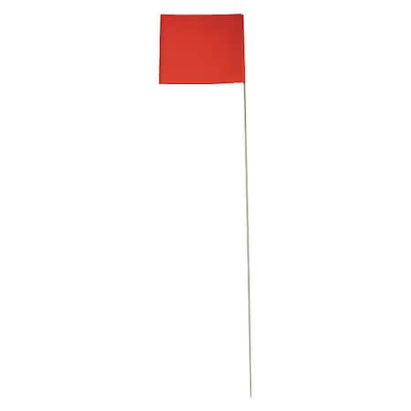 Tractor Flag, Vinyl, Square Flag Shape, Includes 5/16 in x 6 ft Fiberglass Pole, Orange MPN:52WP77