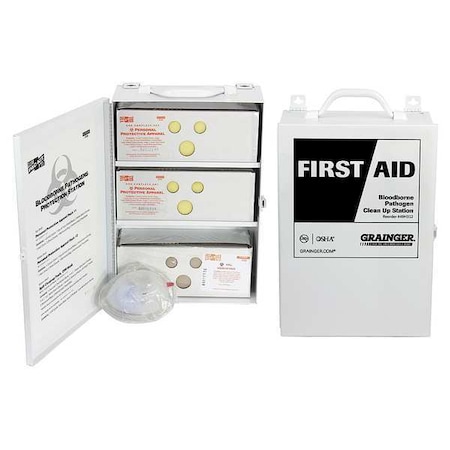 Bloodborne Pathogen Kit, Not Applicable Volume Absorbed per Kit, Cabinet, White, 80 MPN:54616