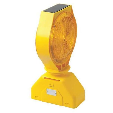 Solar Barricade Light, Amber, 7 in Lens Dia., 12