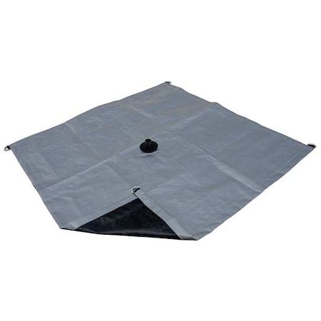 Tarp, Drainage, Polyethylene, 3x3 Ft, Black/Silver, 1 Leak Diverter MPN:5WTZ3