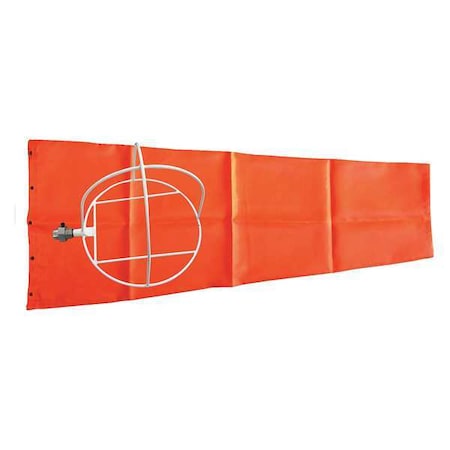Portable Windsock, Orange, Polyester, 55 in Length, Windsock with Mounting Hardware MPN:5YGF1