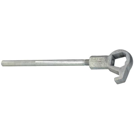 Adjustable Hydrant Wrench, Hex, 16.56 in Length, Fits 1 1/2 in to 3 in Nut, Iron Handle and Head MPN:6AKC0