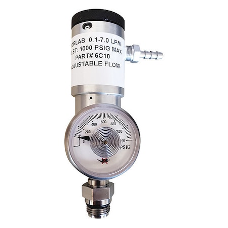 Gas Regulator, 0.2 to 6Lpm MPN:6C10