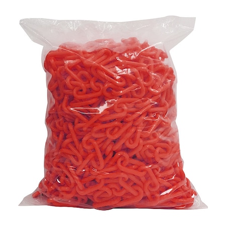 Plastic Chain, Red, 100 ft Length, Gloss MPN:6CDU6