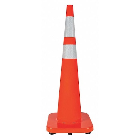 Traffic Cone, PVC, High-Intensity Prismatic, 36 in Height, 10 lb, Orange MPN:6FGZ6