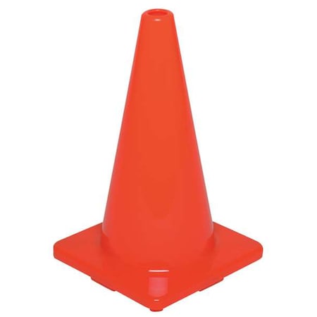 Traffic Cone, PVC, Non-Reflective, 18 in Height, 2.3 lb, Orange MPN:6FGZ7