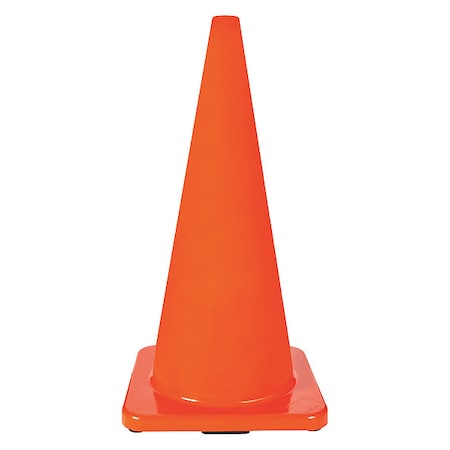 Traffic Cone, PVC, Non-Reflective, 28 in Height, 7 lb, Orange MPN:6FGZ8