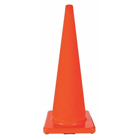 Traffic Cone, PVC, Non-Reflective, 36 in Height, 10 lb, Orange MPN:6FGZ9