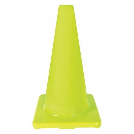 Traffic Cone, PVC, Non-Reflective, 18 in Height, 2.2 lb, Lime MPN:6FHA3