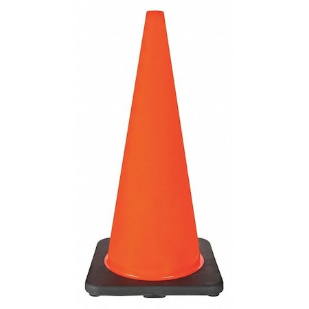 Traffic Cone, PVC, Non-Reflective, 28 in Height, 7 lb, Orange MPN:6FHC0