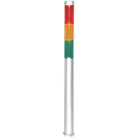 Tower Light Assembly, 24V AC/DC, Amber, Green, Red, 25 mm Dia., 13 1/2 in Height, LED MPN:6JZF8