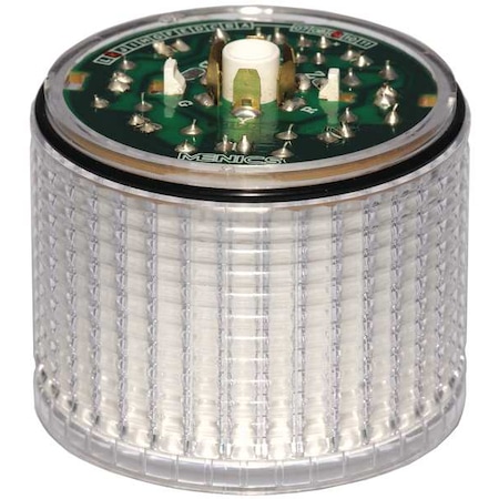 Tower Light Module, 24V AC, 24V DC, Clear, 56 mm Dia., 2 in Height, LED MPN:6JZG5