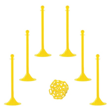 Barrier Post Kit, Yellow, 41 in Post Height, Gloss MPN:71002-6