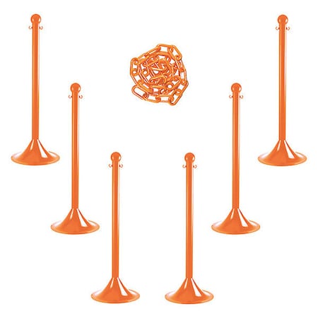 Barrier Post Kit, Safety Orange, 41 in Post Height, Gloss MPN:71012-6