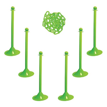 Barrier Post Kit, Safety Green, 41 in Post Height, Gloss MPN:71014-6