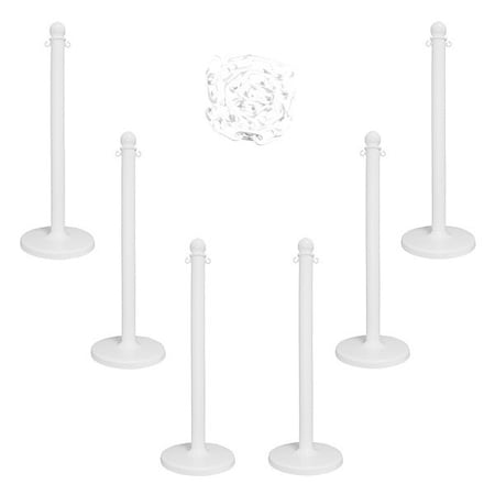 Barrier Post Kit, White, 40 in Post Height, Gloss MPN:71101-6