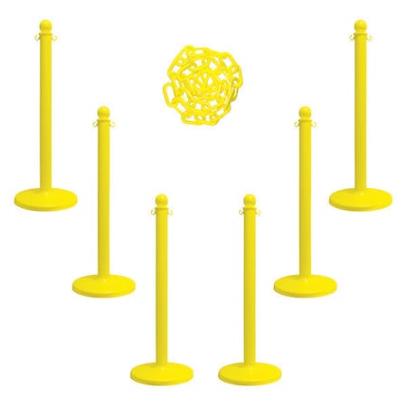Barrier Post Kit, Yellow, 40 in Post Height, Gloss MPN:71102-6