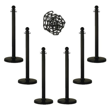 Barrier Post Kit, Black, 40 in Post Height, Gloss MPN:71103-6
