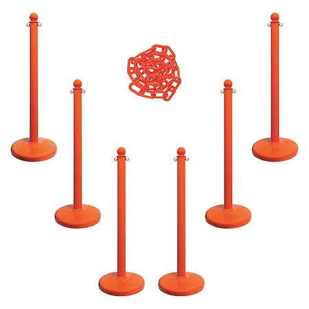 Barrier Post Kit, Safety Orange, 40 in Post Height, Gloss MPN:71112-6