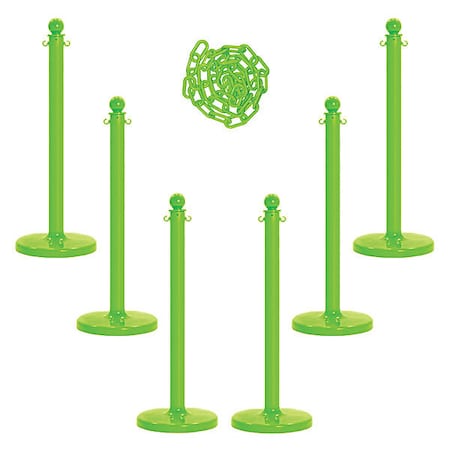 Barrier Post Kit, Safety Green, 40 in Post Height, Gloss MPN:71114-6