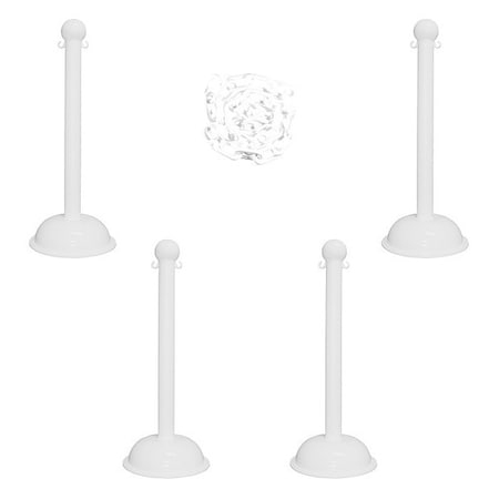Barrier Post Kit, White, 41 in Post Height, Gloss MPN:71301-4