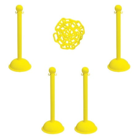 Barrier Post Kit, Yellow, 41 in Post Height, Gloss MPN:71302-4