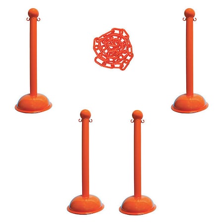 Barrier Post Kit, Safety Orange, 41 in Post Height, Gloss MPN:71312-4