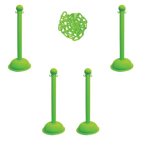 Barrier Post Kit, Safety Green, 41 in Post Height, Gloss MPN:71314-4