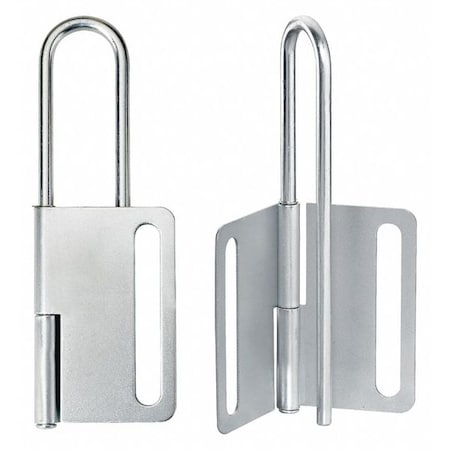 Lockout Hasp, Silver, Steel, 8 Max. No. of Padlocks, 9/32 in Max. Shackle Dia., 1 in Jaw Clearance MPN:7604