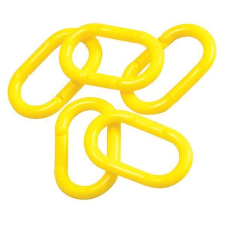 Chain Link for Plastic Chain Barrier, Polyethylene, Yellow 36 PK MPN:78246