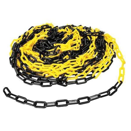 Plastic Chain, 2 In x 100 ft, Black/Yellow MPN:78254