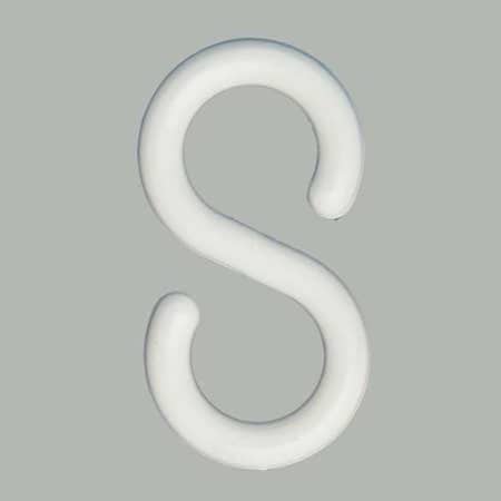 S-Hook for Plastic Chain Barrier, White, 2 93/100 in Length, Gloss MPN:80301-10