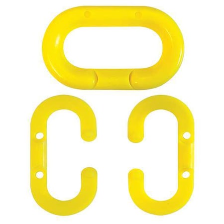 Chain Link for Plastic Chain Barrier, Yellow, 2 9/10 in Length, Gloss MPN:80702-10