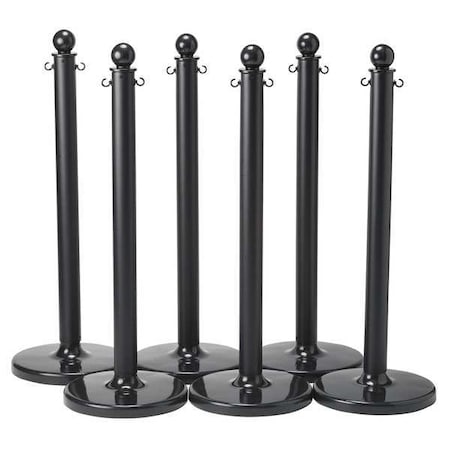 Barrier Post, 40 In. H, Black, PK6 MPN:80943