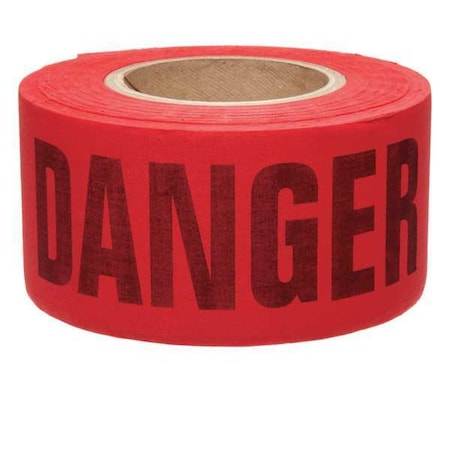 Barricade Tape, Danger Do Not Enter, Red, 3 in Wide x 135 ft Length, Cotton, 10 mil MPN:91085