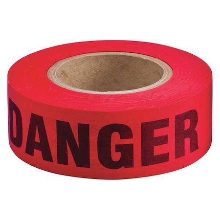 Barricade Tape, Danger, Red, 2 in Wide x 135 ft Length, Cotton, 10 mil MPN:91086