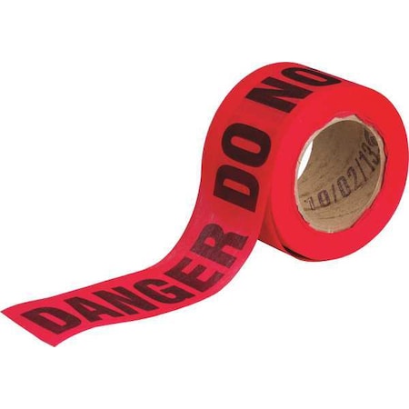Barricade Tape, Danger Do Not Enter, Red, 3 in Wide x 150 ft Length, Wood Fiber, 6 mil MPN:91089