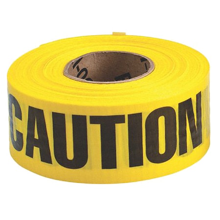 Barricade Tape, Caution/Cuidado, Yellow, 3 in Wide x 500 ft Length, Polyethylene, 3 mil MPN:91100